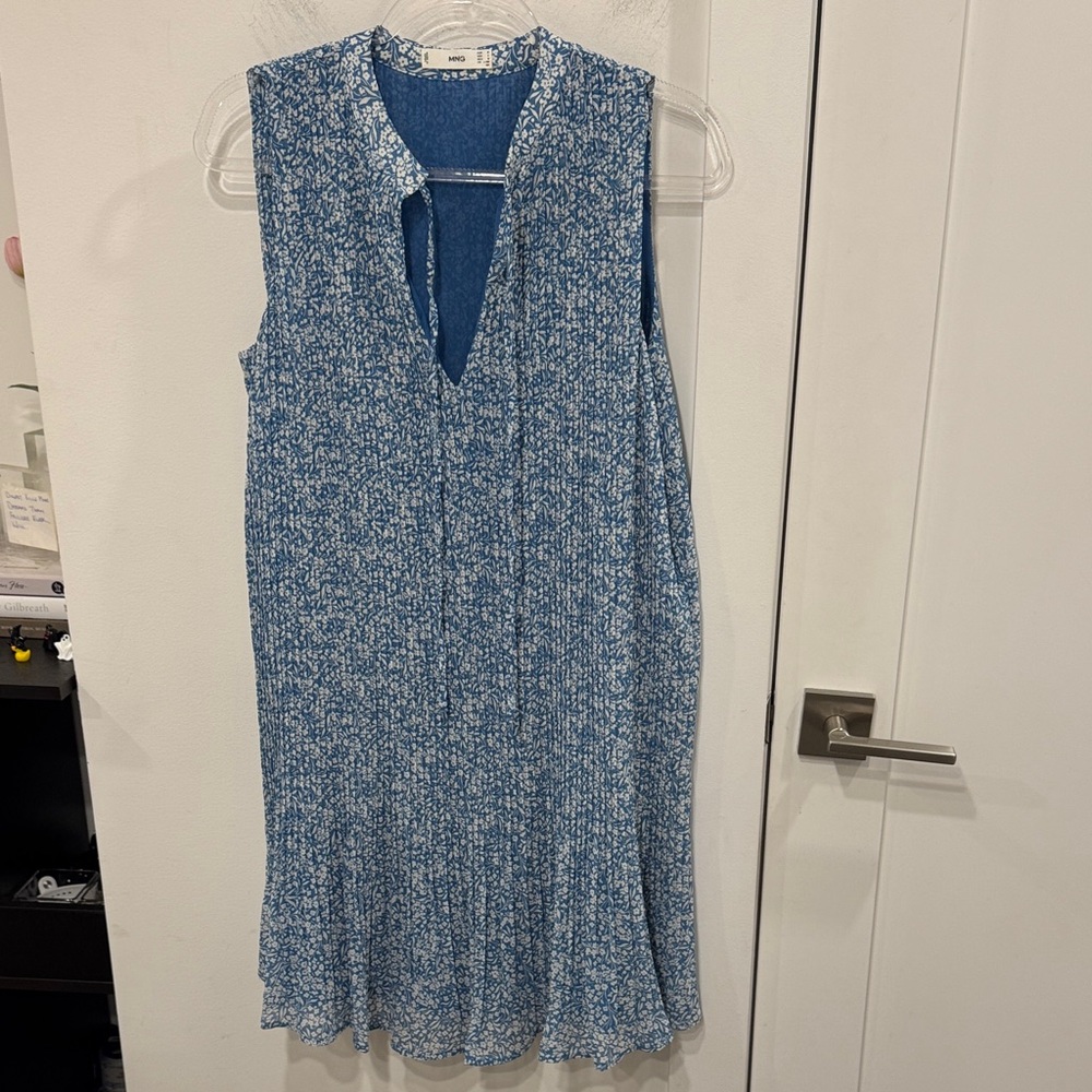 Mango Blue Patterned Mini Dress - image 3
